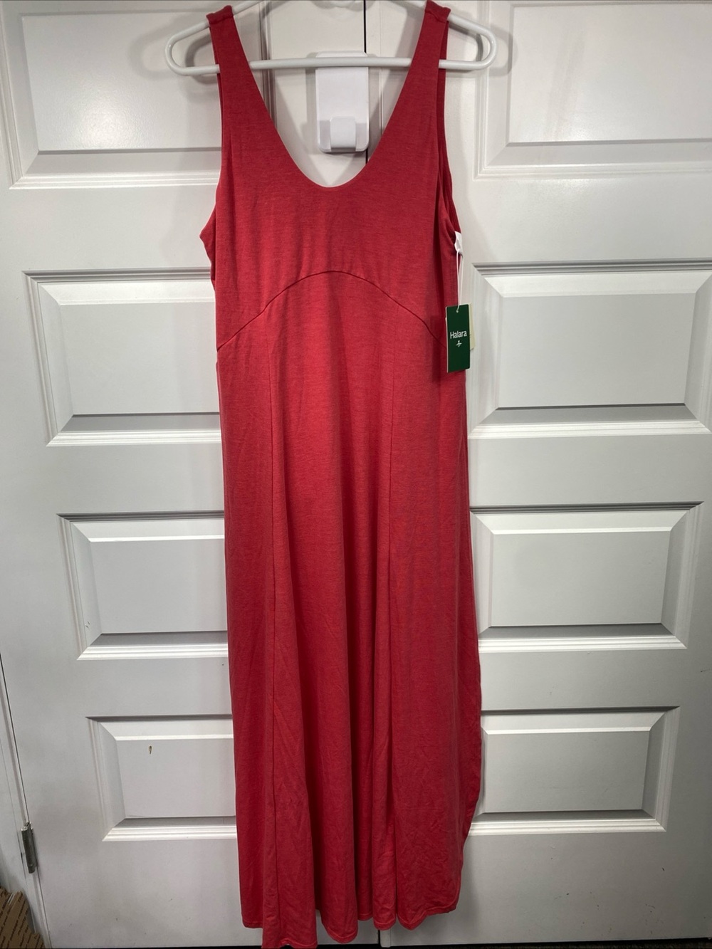Halara U Neck Flowy Maxi Casual Tank Dress Red Yarn Medium Athleisure